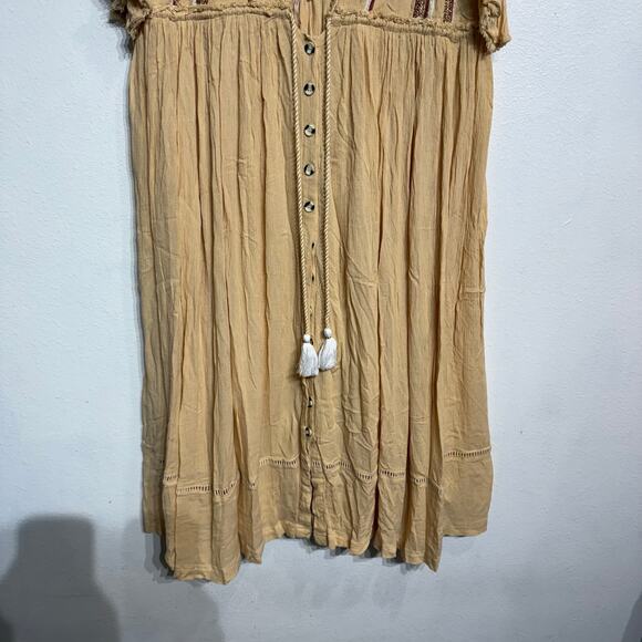 Free People Bali Will Wait For You Embroidered Midi Dress Sz L - Picture 4 of 12